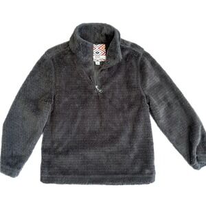 Dylan Cozy Fleece Sherpa Pullover Kids Gray Quarter Zip Mock Neck Youth S